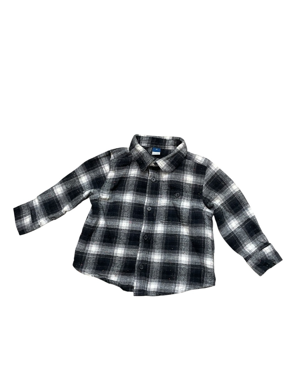 OldNavy Black & White Plaid Button-Up Shirt